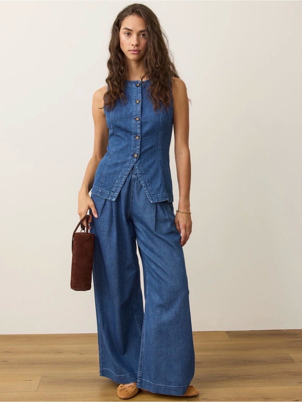 Marine Layer Denim “Charlie Longline” Vest - Picture 12 of 12